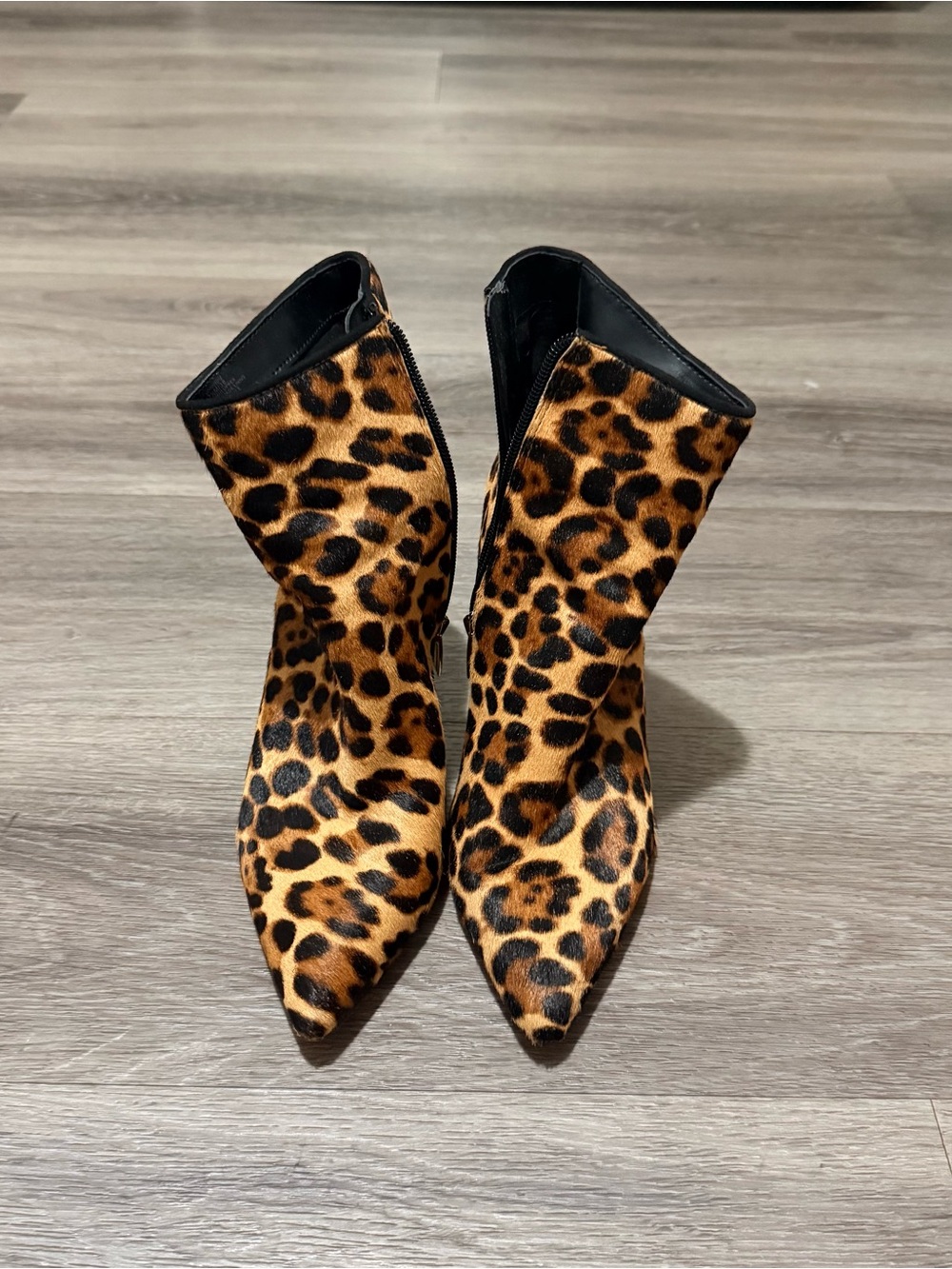 Vince Camuto Leopard Print Pointed Toe Ankle Booties